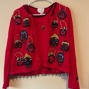 2pc vintage set ( cardigan, and top)